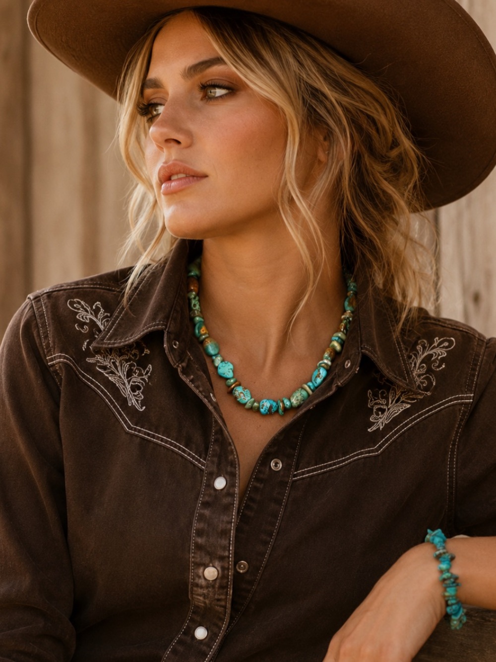 Turquoise Nugget & Sterling Silver Necklace